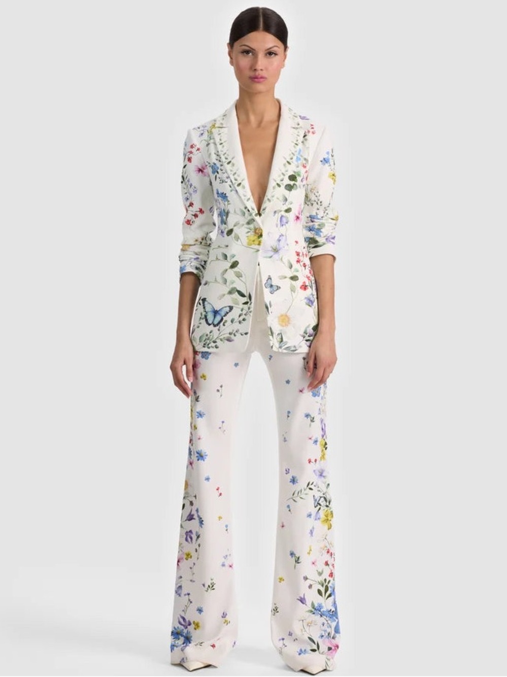 Alice + Olivia Breann Printed Blazer- Twisting Vines off white - Picture 2 of 3